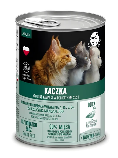 Mokra karma dla kota dorosłego PetRepublic z kaczką 400 g