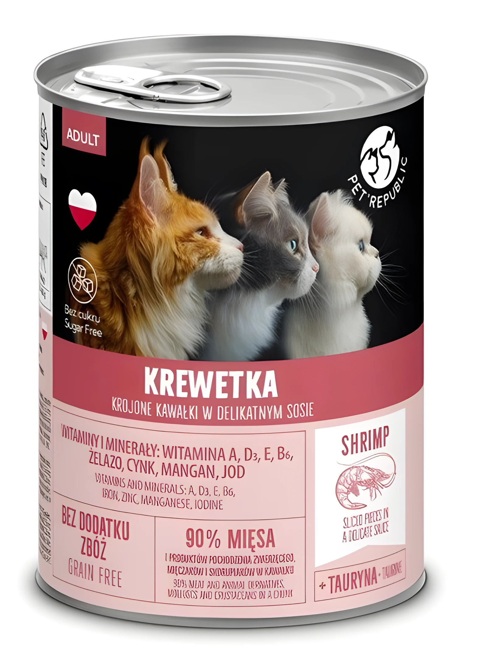 Mokra karma dla kota dorosłego PetRepublic z krewetką 400 g