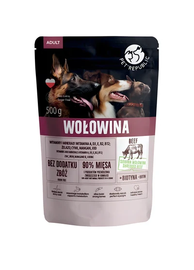 Mokra karma dla psa PetRepublic z wołowiną 500 g