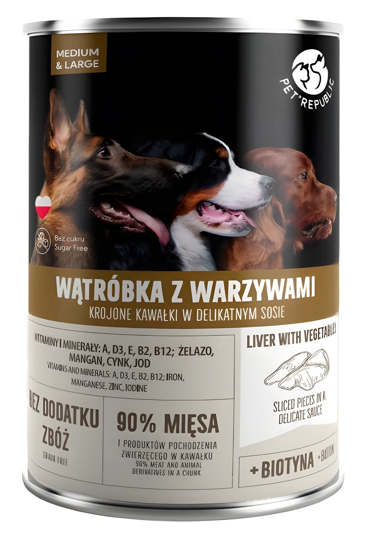 PetRepublic puszka wątróbka, warzywa 1250 g