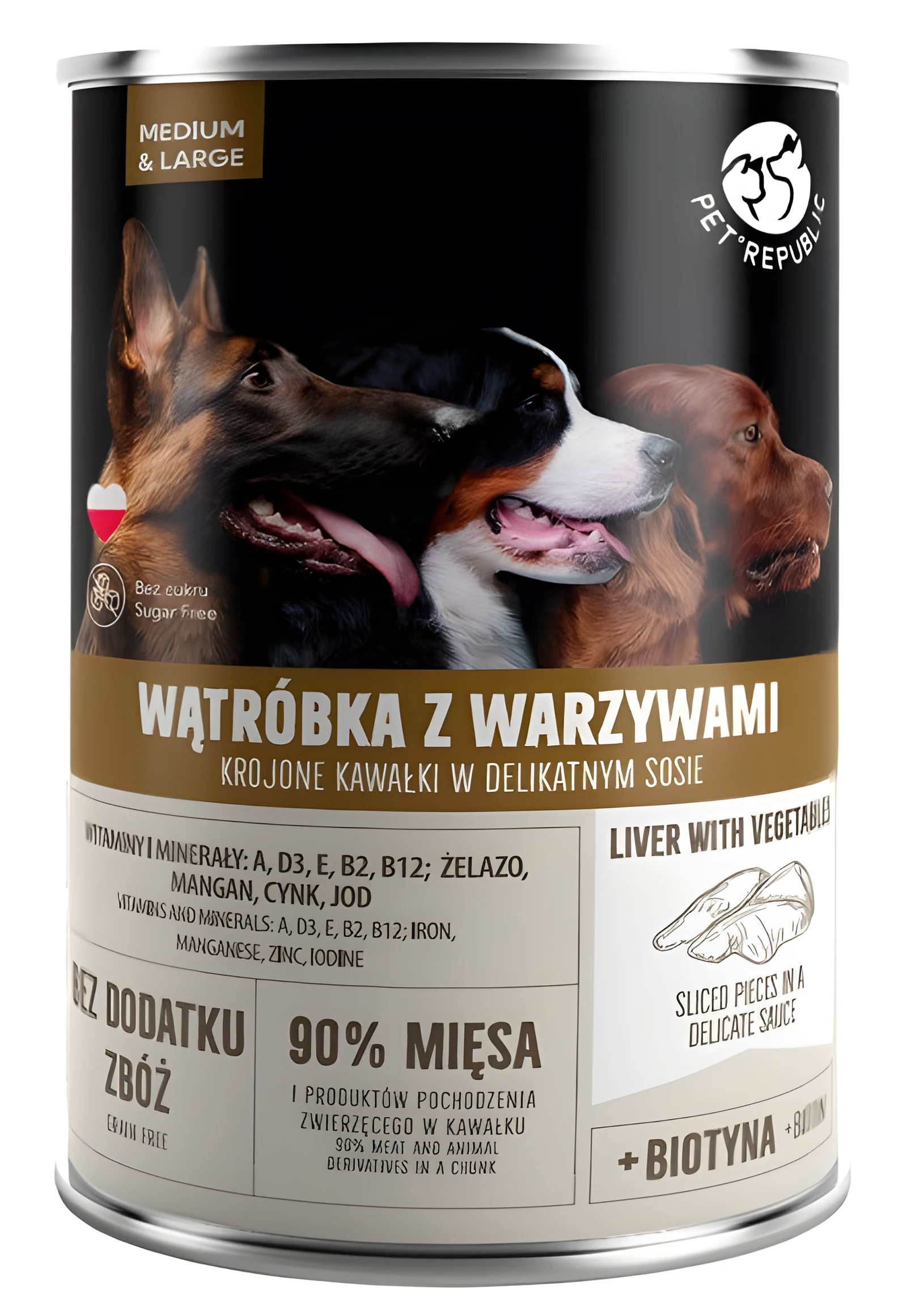 PetRepublic puszka wątróbka, warzywa 1250 g