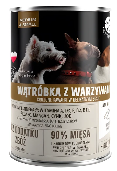 Mokra karma dla psa PetRepublic z wątróbką i warzywami 400 g