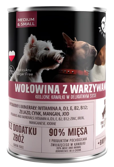 Mokra karma dla psa PetRepublic - Wołowina z warzywami, 400 g
