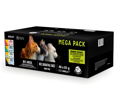 Mokra karma PetRepublic - saszetki z rybą, 48x85g