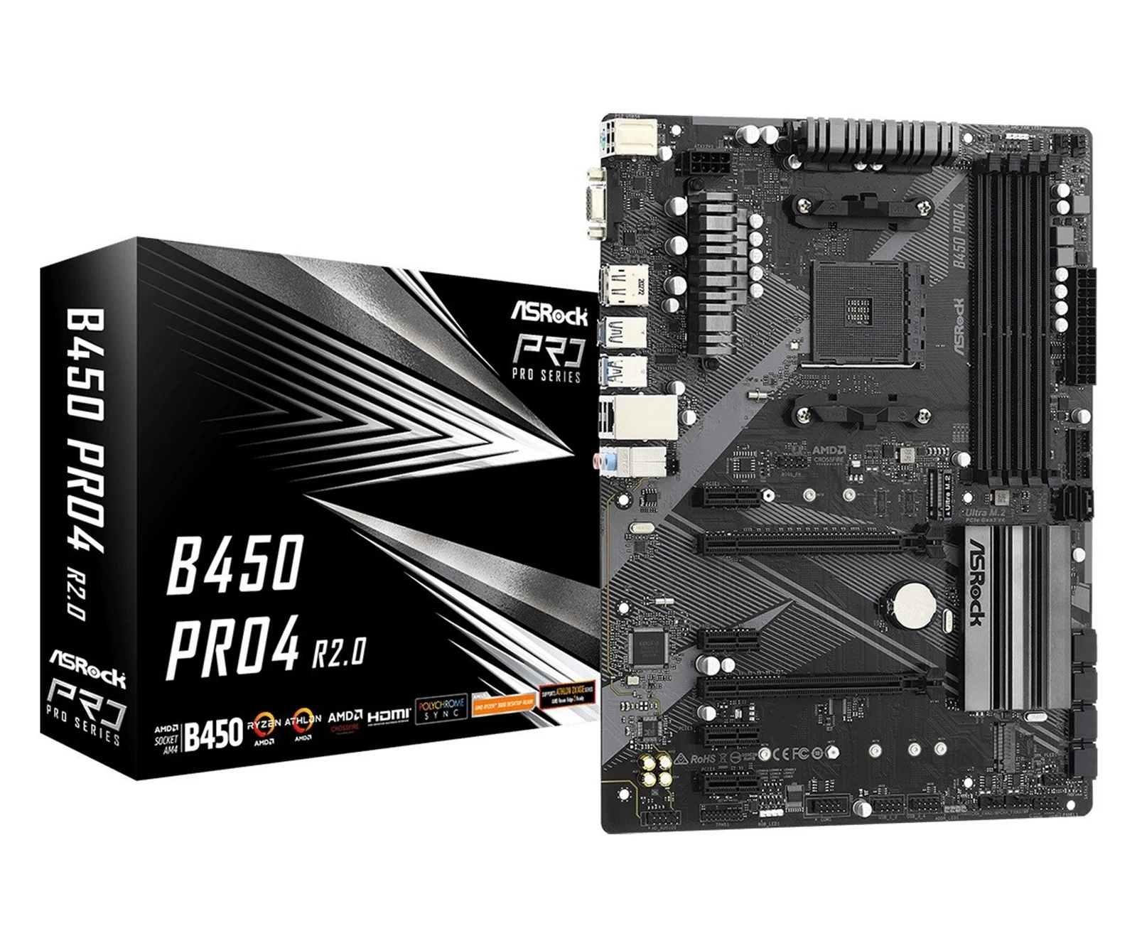 Płyta główna Asrock B450 PRO4 R2.0 Socket AM4 — zdjęcie 1 z 5