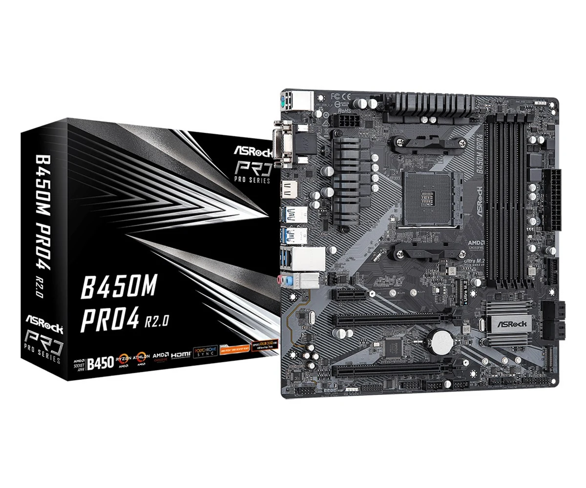 Płyta główna Asrock B450M PRO4 R2.0 Socket AM4