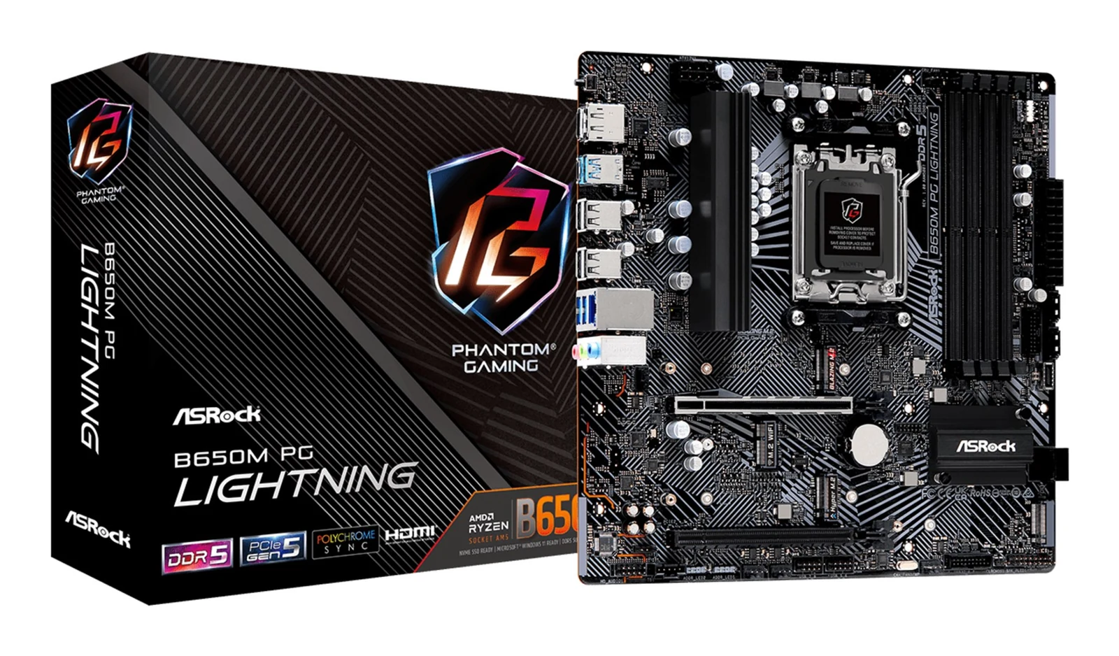 Płyta główna Asrock B650M PG LIGHTNING Socket AM5 — zdjęcie 1 z 6