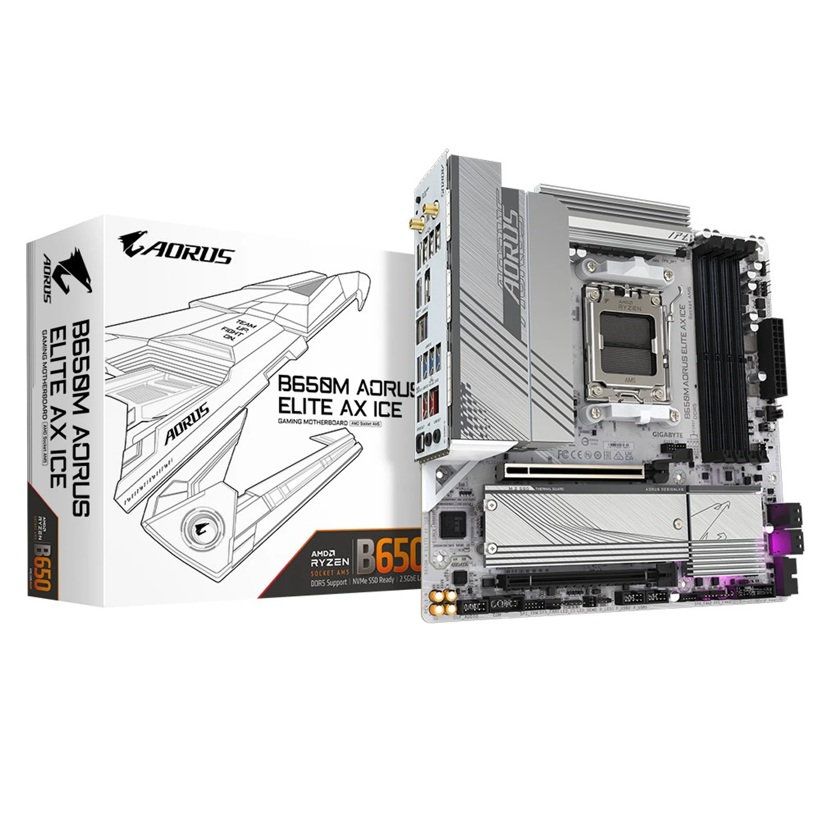 Płyta główna Gigabyte B650M AORUS ELITE AX ICE — zdjęcie 1 z 6