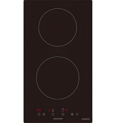 Płyta indukcyjna MPM-30-IM-12/N, czarna, szer. 30cm, możliwość zabudowy na równi z blatem, poziom mocy - 1 do 9