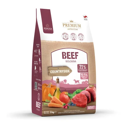 Pokusa Premium Selection Wołowina dla Dorosłych Psów 3kg