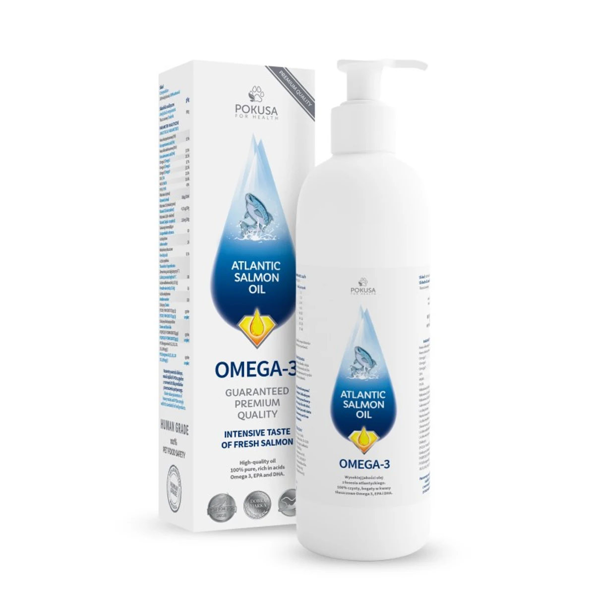 Olej z łososia atlantyckiego Pokusa Raw Diet Line 1000 ml