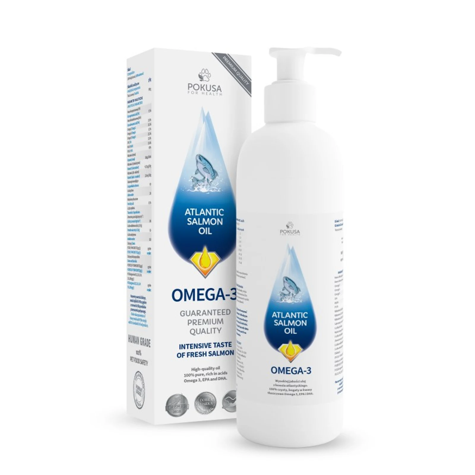 Olej z łososia atlantyckiego Pokusa Raw Diet Line 1000 ml