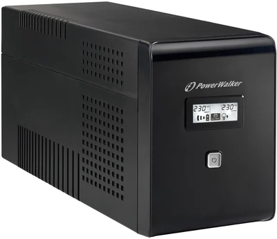 Zasilacz awaryjny Power Walker UPS Line-Interactive 2000VA, 2 gniazda Schuko + 2 gniazda IEC C13, ochrona RJ11/45, wyświetlacz LCD, port USB