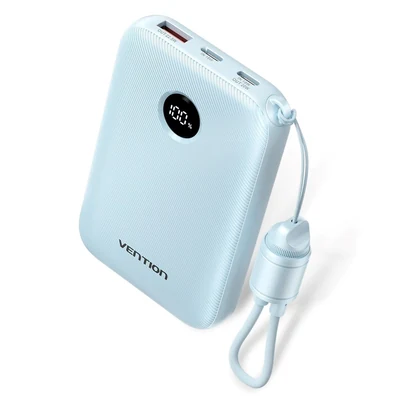 Powerbank Vention 10000mAh, 2x USB-C, 1x USB-A, niebieski