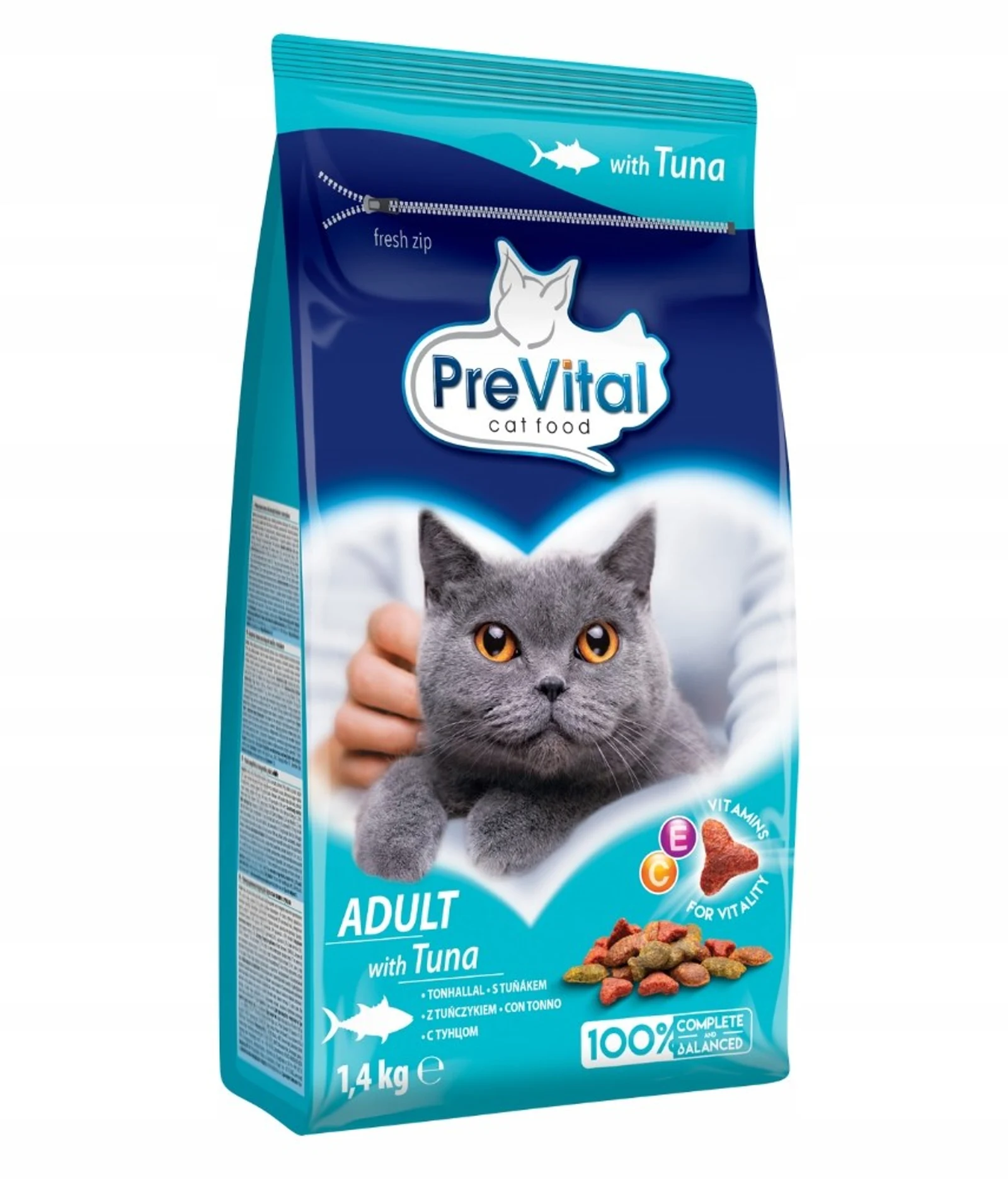 PREVITAL tuńczyk karma sucha 1,4kg dla kotów — zdjęcie 1 z 8