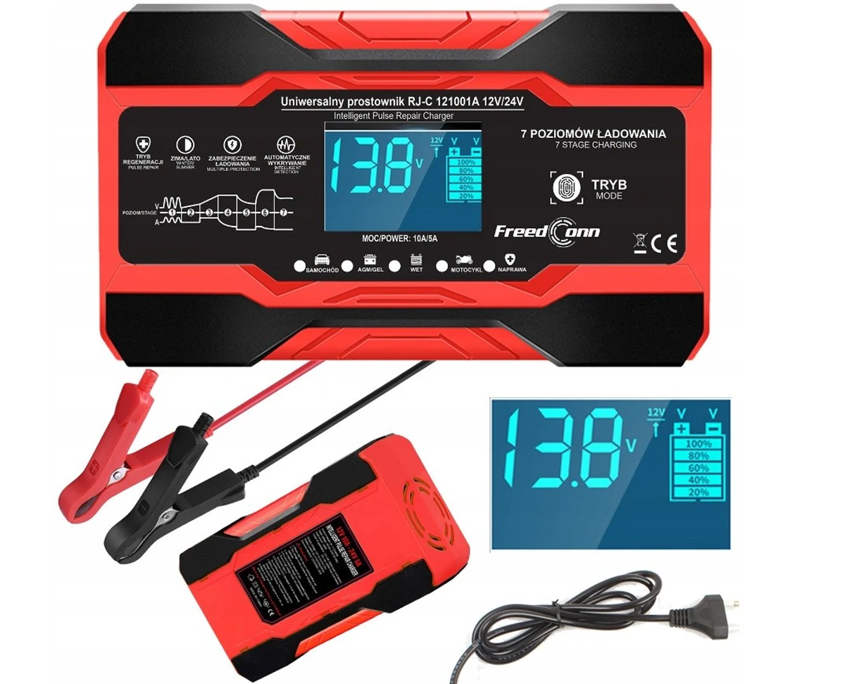 Prostownik FreedConn RJ-C 121001A 12V, 10A /24V 5A