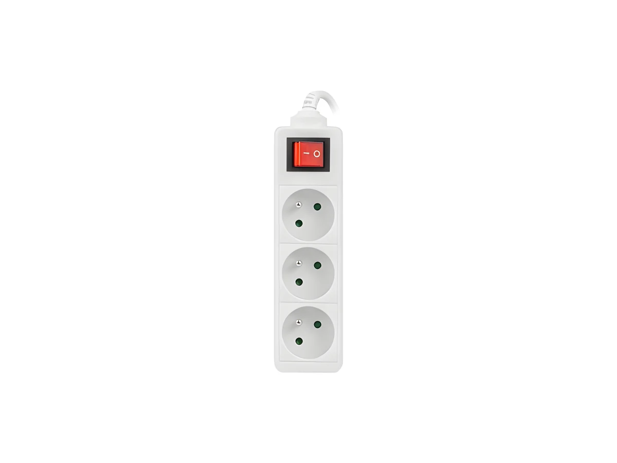 Przedłużacz Lanberg PS1-03E-0300-W, 3m, biały