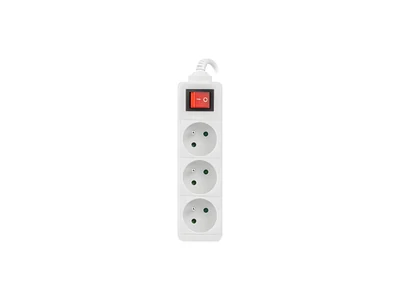 Przedłużacz elektryczny Lanberg PS1-03E-0300-W, 3m, biały