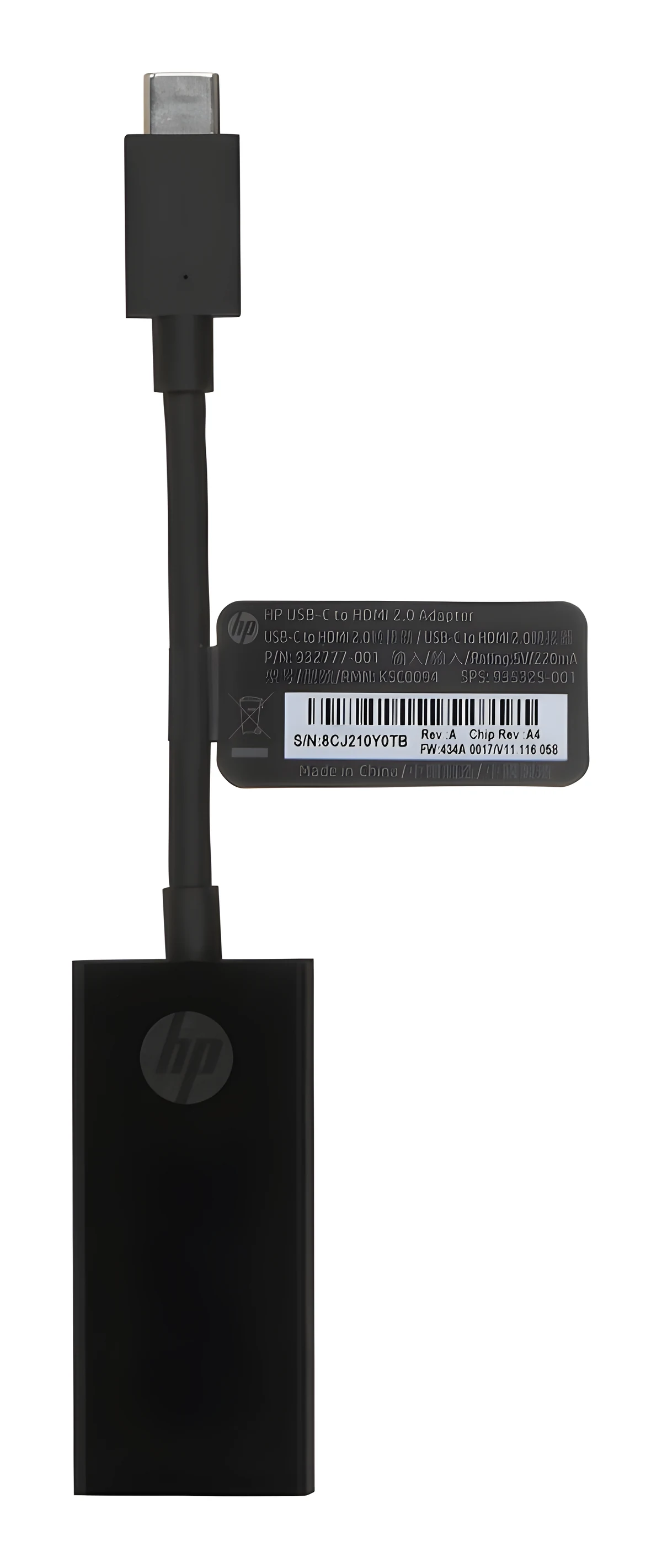 Adapter HP USB-C na HDMI 2.0, czarny