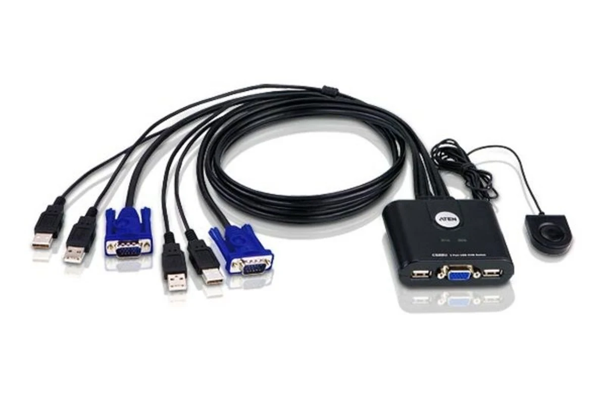 Przełącznik KVM ATEN CS-22U - 2 porty, diody LED