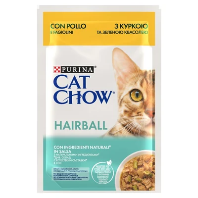 Karma mokra dla kota Purina Cat Chow Hairball z kurczakiem i fasolką 85g