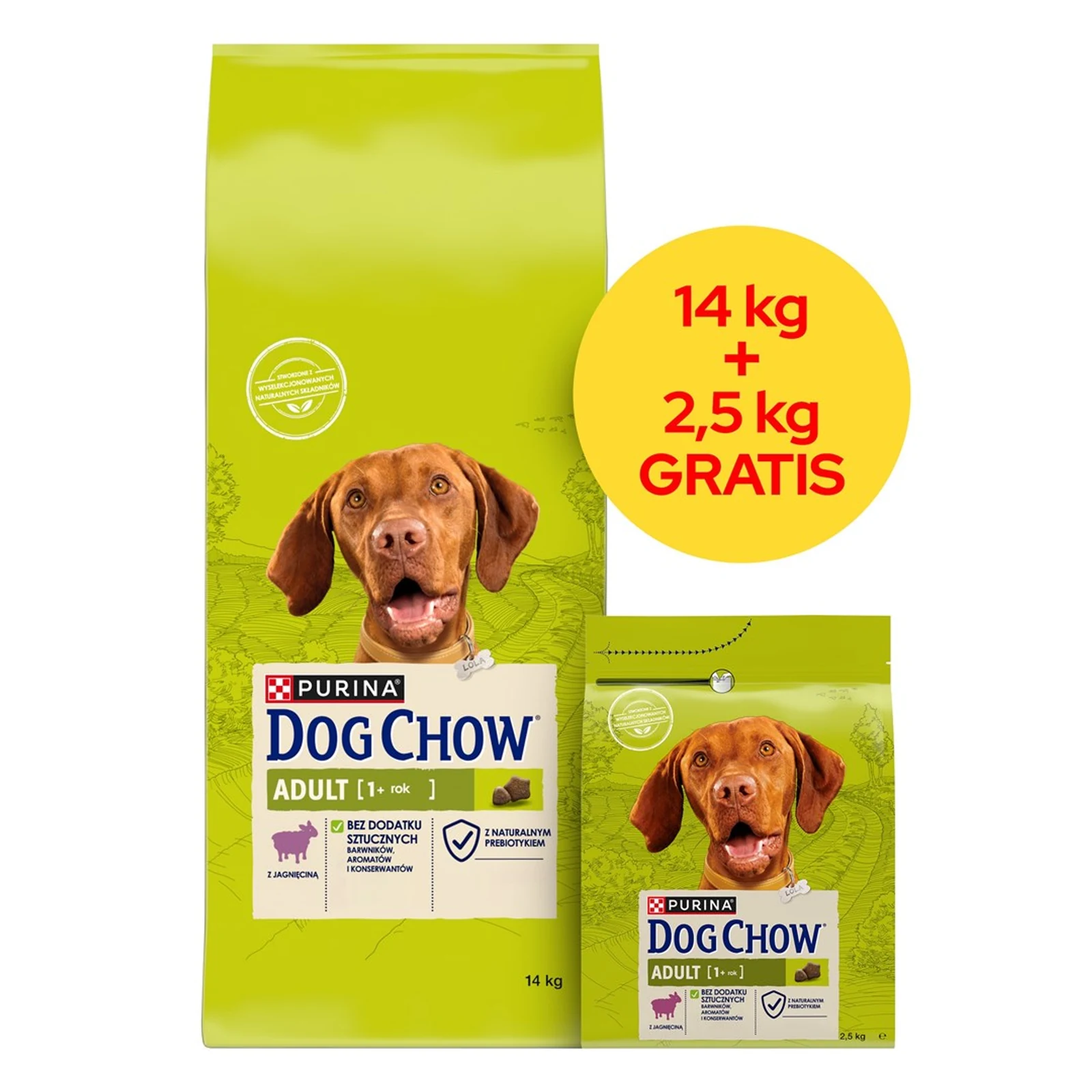 PURINA DOG CHOW ADULT Jagnięcina 14+2,5kg — zdjęcie 1 z 5