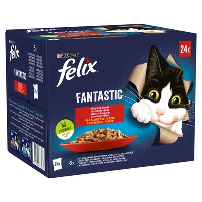 Mokra karma dla kota PURINA Felix Fantastic: 24 saszetki x 85g - Smaki Wiejskie