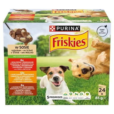 Karma mokra dla dorosłych kotów PURINA Friskies, zestaw 24 saszetki po 85g