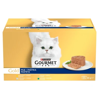 Mokra karma dla kota PURINA Gourmet Gold Mus Mix smaków 48x85g