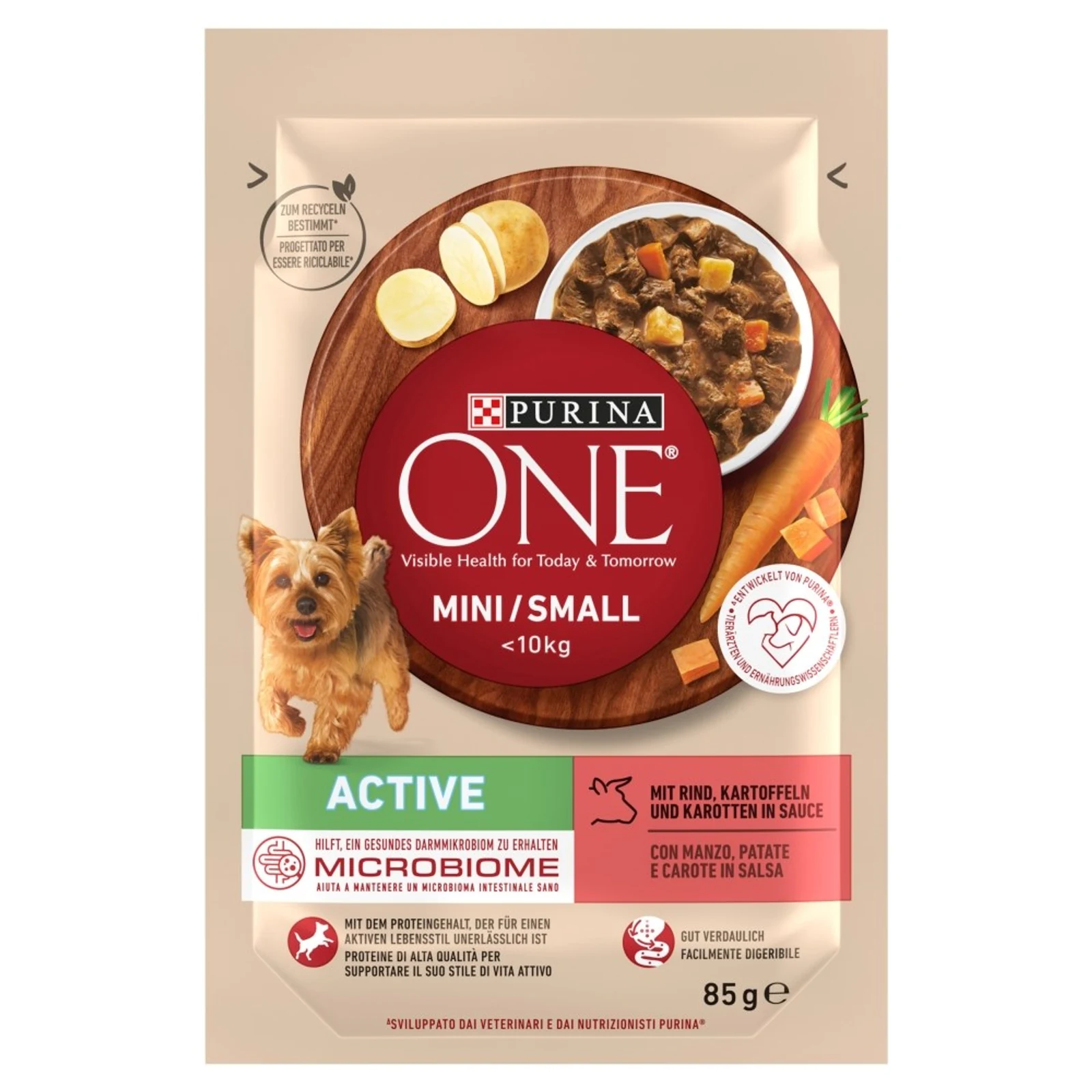 Purina ONE MINI Dog Active GiG wołowina, 85g — zdjęcie 1 z 5