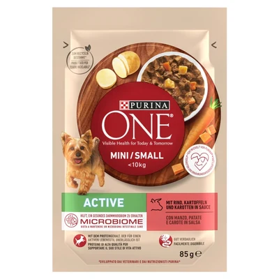 Mokra karma dla psa Purina ONE Mini Active, wołowina, 85g