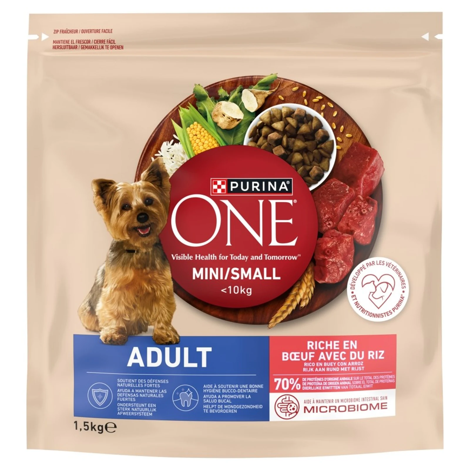PURINA ONE MINI Dog Adult Beef & Rice 1,5kg — zdjęcie 1 z 3