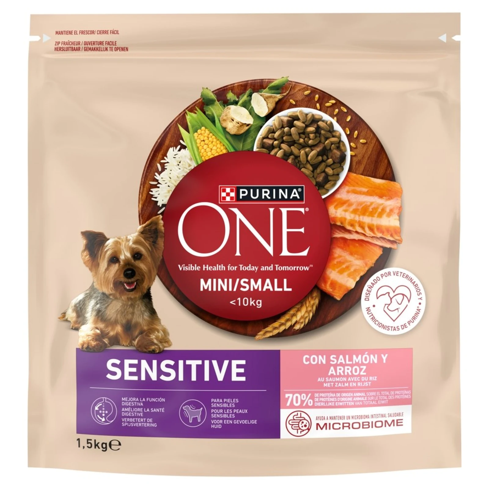PURINA ONE MINI Dog Sensitive Salmon & Rice 1,5kg — zdjęcie 1 z 3