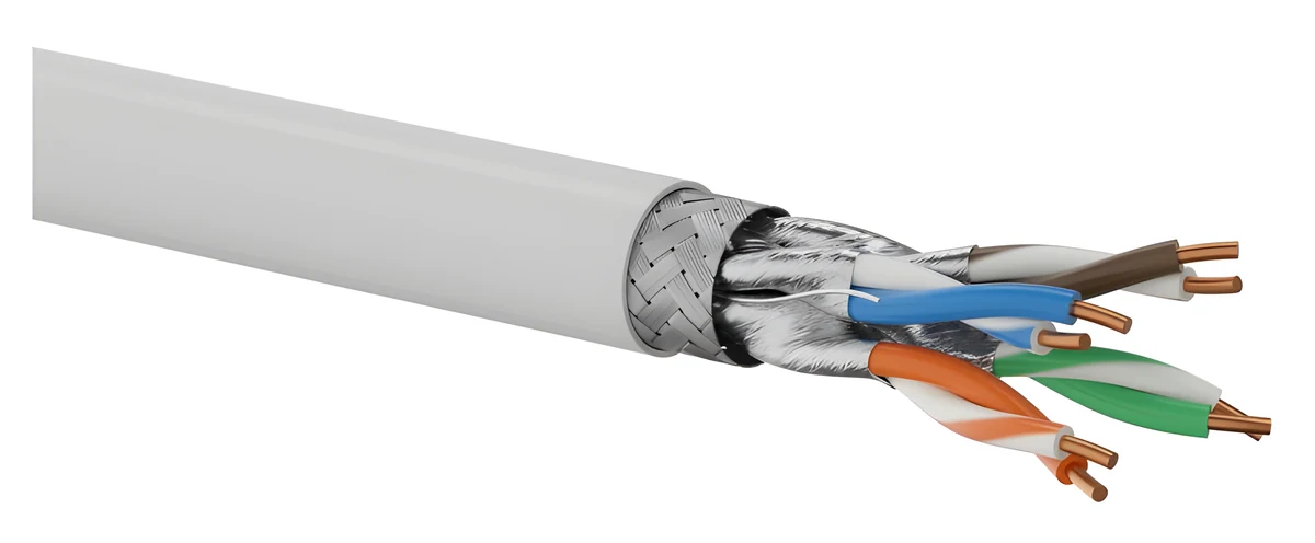 Kabel sieciowy Q-LANTEC S/FTP kat.6A, 10Gb/s, szary, 500m