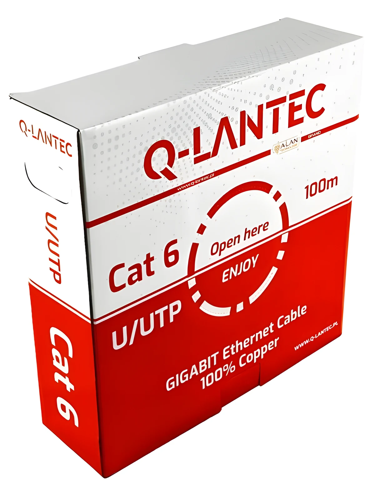Kabel sieciowy Q-LANTEC U/UTP kat.6, 100m, szary