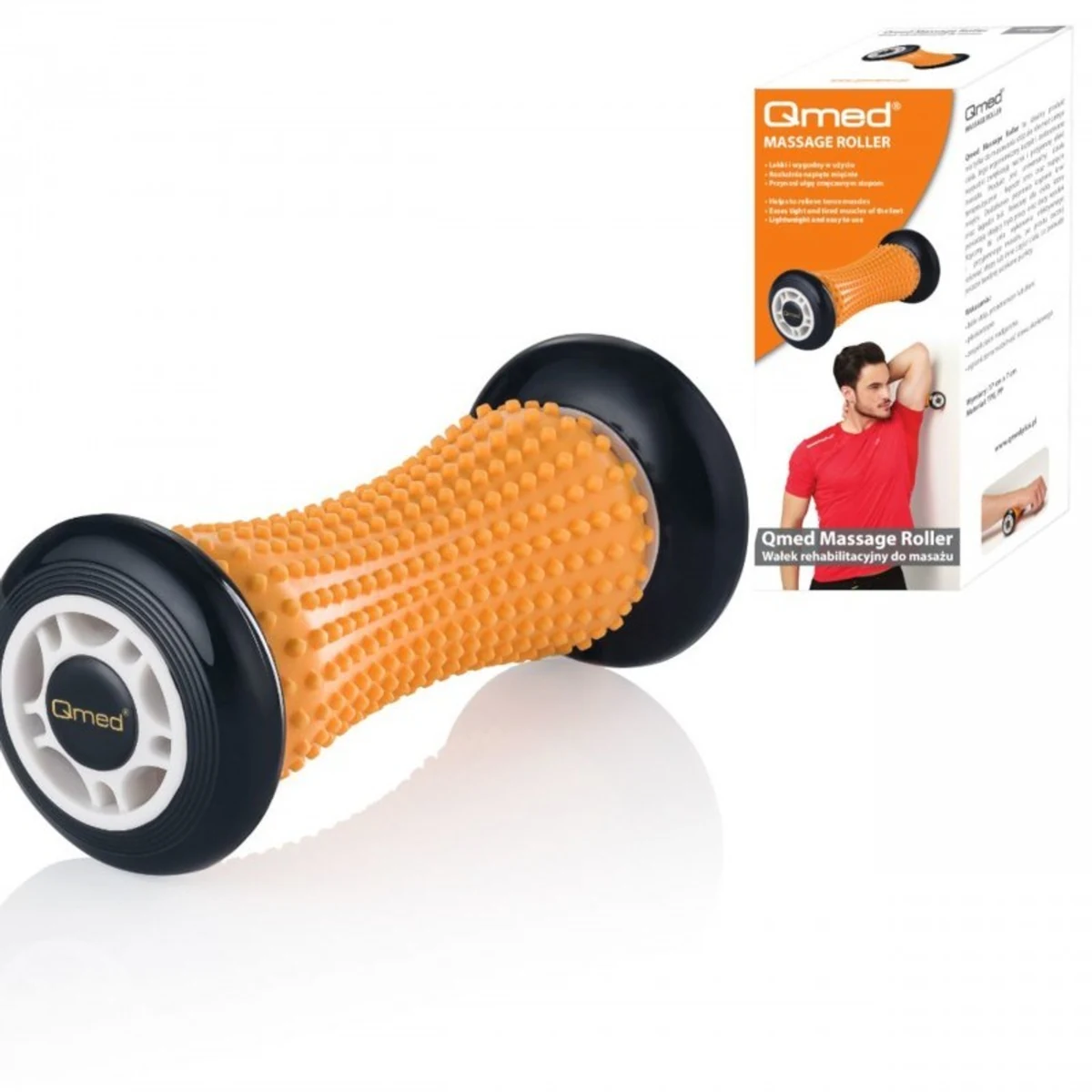 QMED MASSAGE ROLLER Wałek 7 cm Pomarańczowy