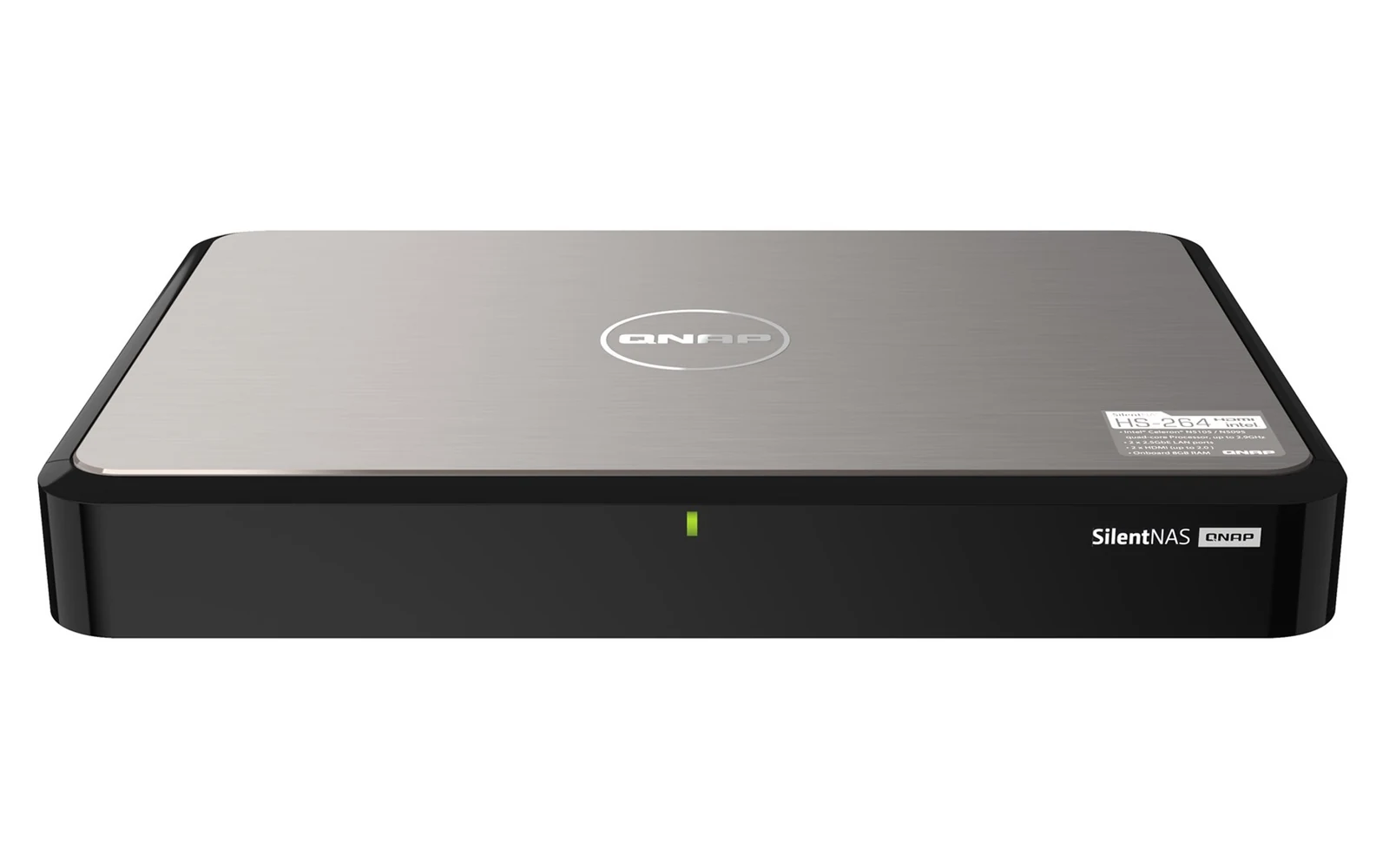 Dwudyskowy serwer NAS QNAP HS-264-8G, procesor Intel Celeron N5105, 8GB RAM — zdjęcie 1 z 6