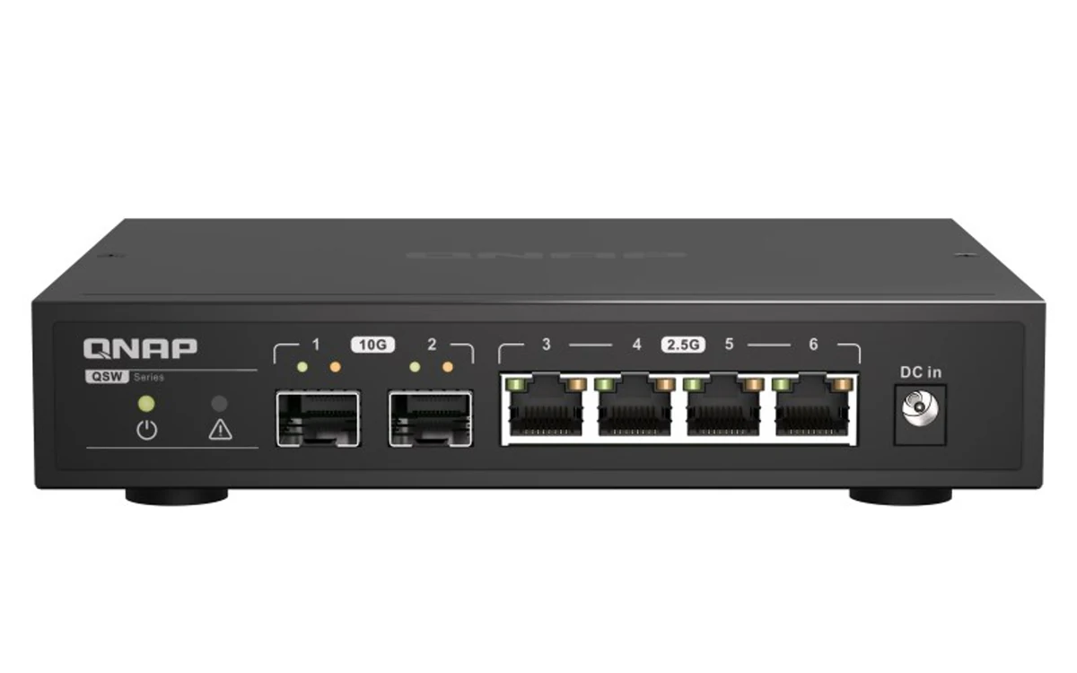 Switch niezarządzany QNAP QSW-2104-2S, 4 porty 2,5 GbE, 2 porty 10 GbE SFP+
