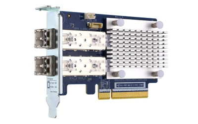 Qnap QXP-16G2FC, 2x 16Gb Gen 5 Fibre Channel card with SFP+ transceivers(2x 16Gb LC SR), PCIe Gen3 x8, Low profile, up to 125 meters , supported on Qnap QTS & QTS Hero
