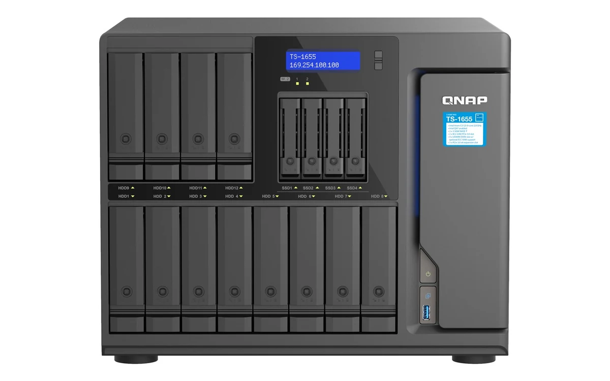 Dysk sieciowy NAS QNAP TS-1655-8G, 8-rdzeniowy procesor Intel Atom C5125