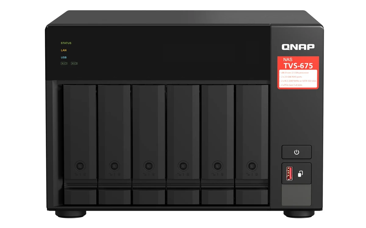 Serwer NAS QNAP TVS-675-8G, 6 kieszeni SATA, 8GB DDR4
