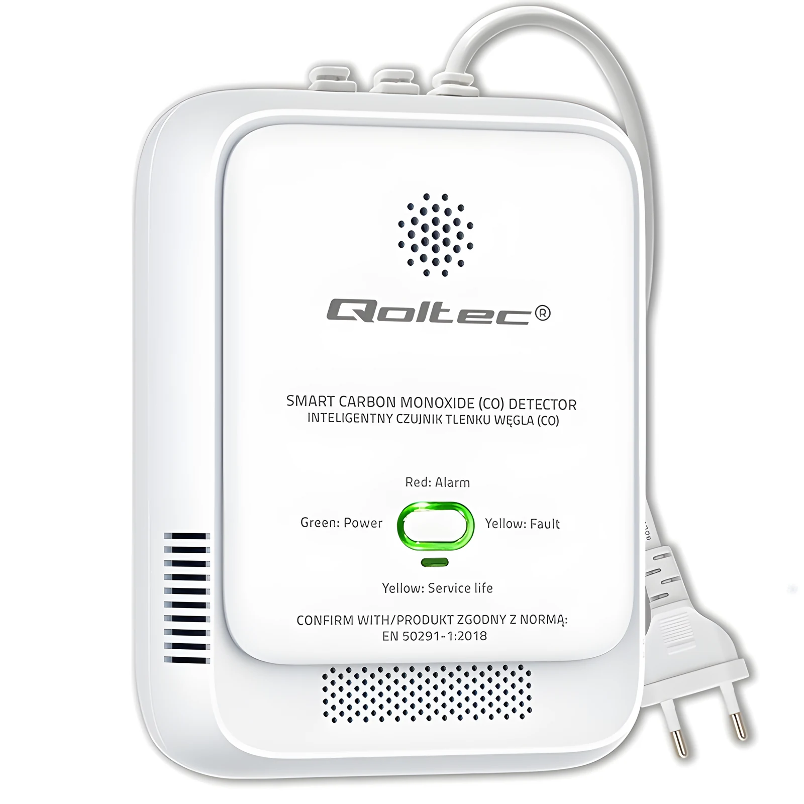 QOLTEC CZUJNIK TLENKU WĘGLA (CZADU) | DETEKTOR CO | ALARM 85DB LED — zdjęcie 1 z 8