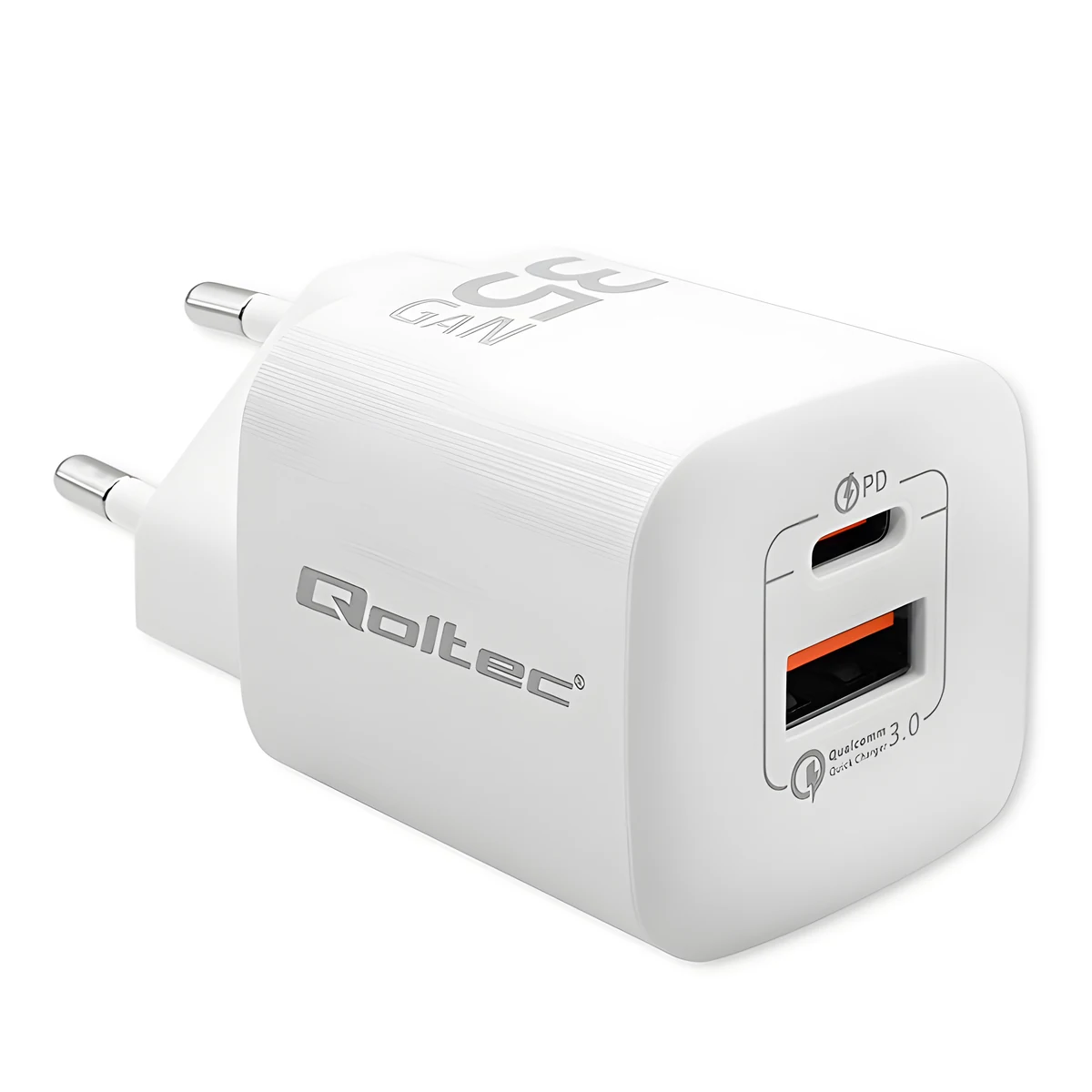 QOLTEC ŁADOWARKA SIECIOWA 35W GAN ULTRA | BIAŁA