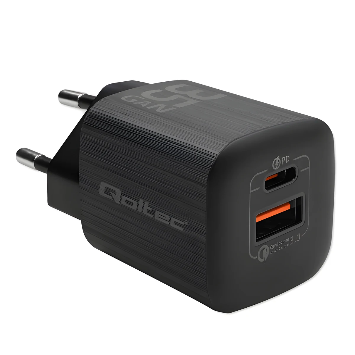 QOLTEC ŁADOWARKA SIECIOWA 35W GAN ULTRA | CZARNA