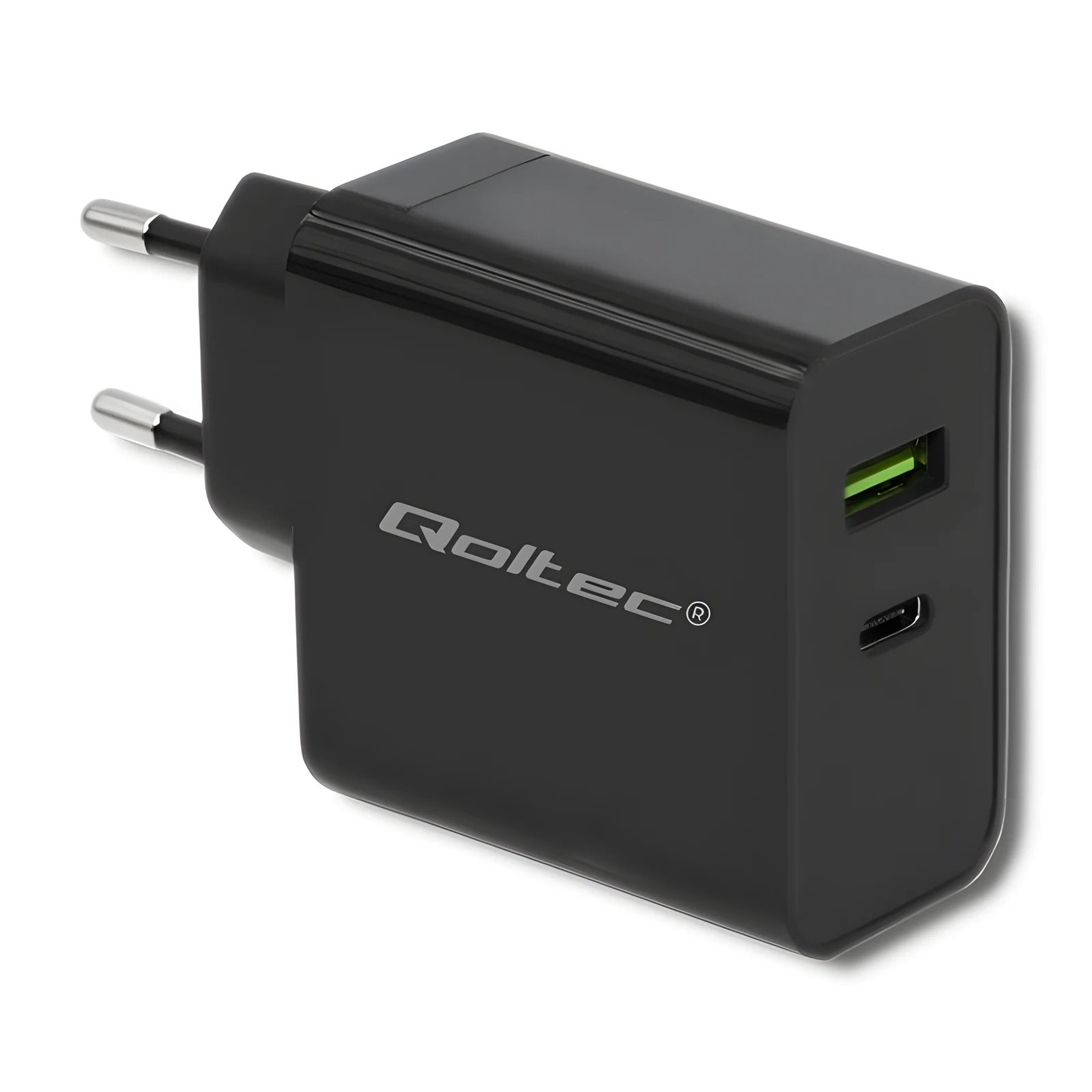 QOLTEC ŁADOWARKA SIECIOWA 42W | 5-20V | 2.25-3A | CZARNA — zdjęcie 1 z 7