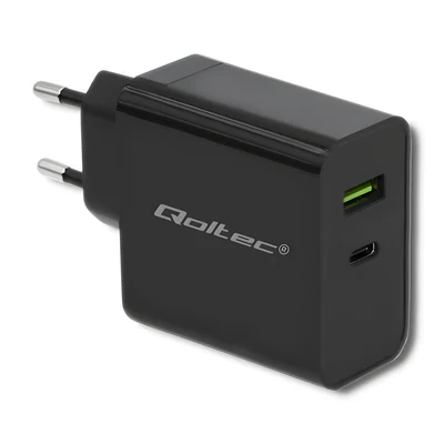 QOLTEC ŁADOWARKA SIECIOWA 42W | 5-20V | 2.25-3A | CZARNA