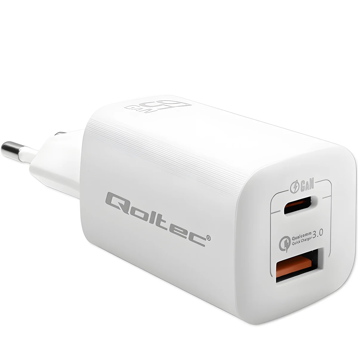 QOLTEC ŁADOWARKA SIECIOWA 65W GAN ULTRA | BIAŁA