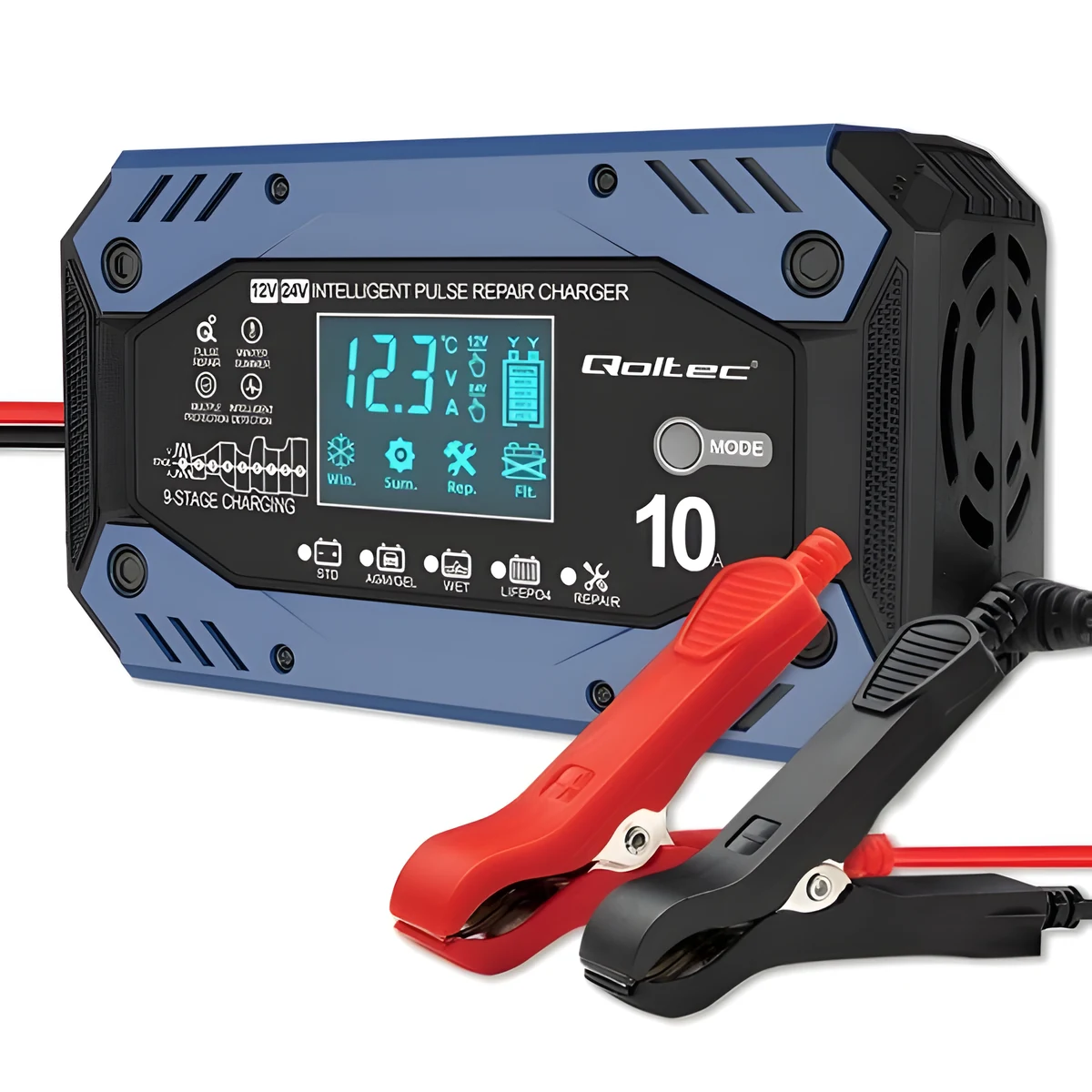 QOLTEC ŁADOWARKA STD 12-24V 10A LCD