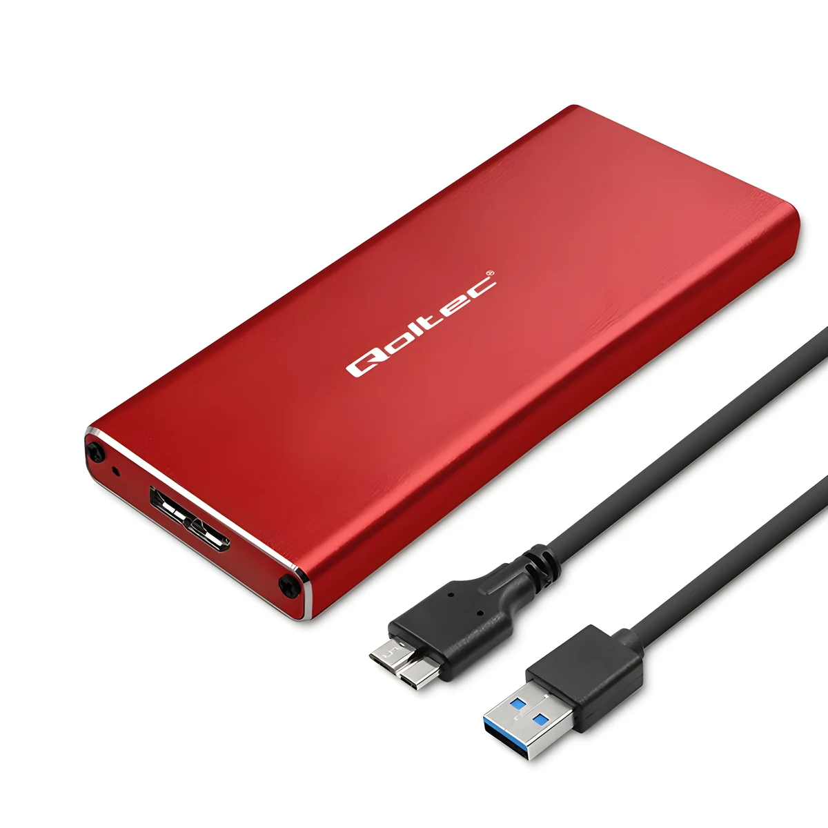 QOLTEC OBUDOWA NA DYSK M.2 SSD | 2TB | CZERWONY