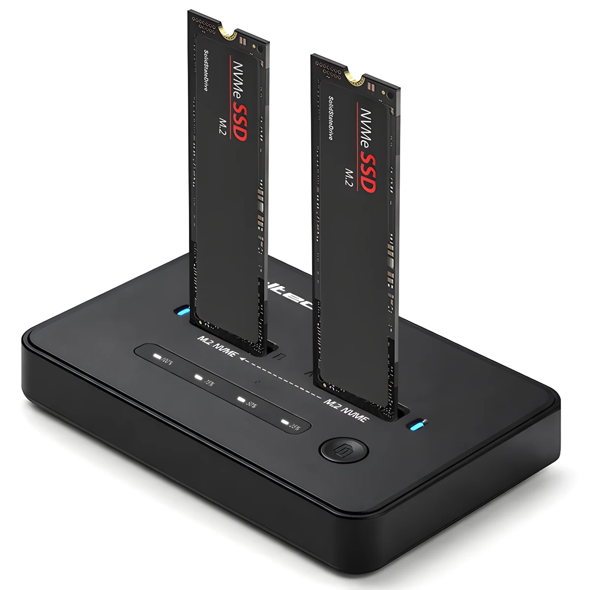 QOLTEC STACJA DOKUJĄCA SSD M.2 NVME | PCIE | USB-C | 20GB/S | DUAL 2X8TB | KLONOWANIE OFFLINE